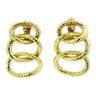 David Webb Hammered Door Knocker Earrings Three Hoop 18K Yellow Gold