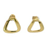 David Webb Triangular Hoop Clip On Earrings 18K Yellow Gold