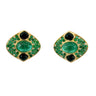 Marina B. Emerald Lucilla Clip On Earrings Black Spinel Diamonds 18K Yellow Gold