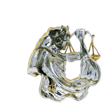 David Web Pendant 18K 'Lady Justice' Yellow and White Gold