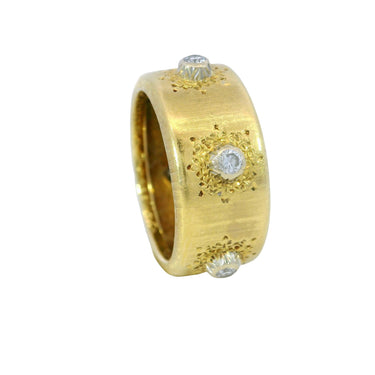 Buccellati Macri Diamond Ring by Gianmaria Buccellati 18K Yellow Gold Sz 4.5
