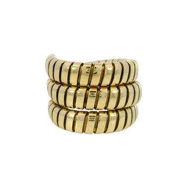 Bulgari Tubogas Snake Ring 18K Yellow Gold Size 5-6