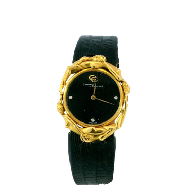 Carrera Y Carrera 18K Watch Adam and Eve Figural Quartz Movement 18K Yellow Gold