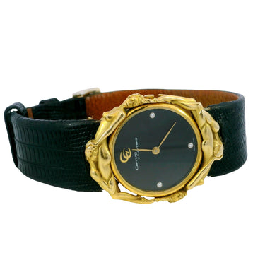 Carrera Y Carrera 18K Watch Adam and Eve Figural Quartz Movement 18K Yellow Gold