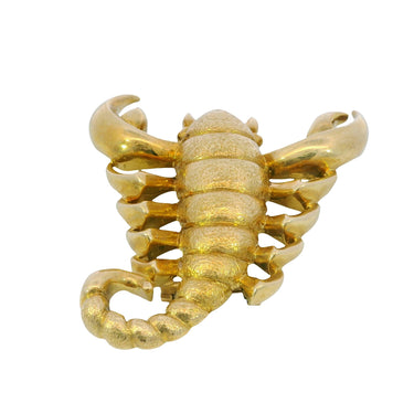 Andrew Clunn Scorpio Zodiac Pendant Brooch 18K Yellow Gold