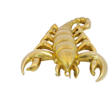 Andrew Clunn Scorpio Zodiac Pendant Brooch 18K Yellow Gold