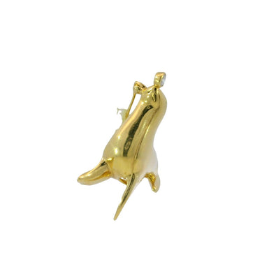 Tiffany & Co. Animal Seal Brooch Balancing Diamond Ball 18K Yellow Gold