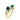 Boucheron Diamond Band Ring Emerald Sapphire Twist 18K Yellow Gold Size 5.5