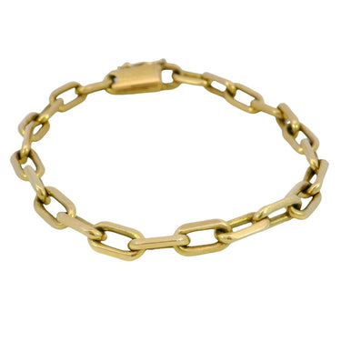 French Vintage Van Cleef Arpels Anchor Link Chain Bracelet 7" 18K Yellow Gold