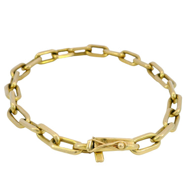 French Vintage Van Cleef Arpels Anchor Link Chain Bracelet 7" 18K Yellow Gold