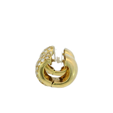 18K Diamond Huggie Hoop Earrings Yellow Gold ~1.7ctw Diamonds