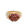 Piaget Ruby Diamond Cluster Ring 18k Yellow Gold Size 7.5 ~4.01ctw