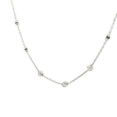Cartier 18K Love Necklace White Gold Screw Station Motif 15"