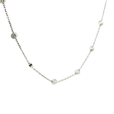 Cartier 18K Love Necklace White Gold Screw Station Motif 15"