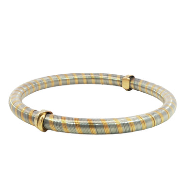 Cartier Créoles Trinity Motif Bangle Bracelet 18K Gold & Steel