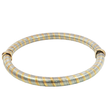 Cartier Créoles Trinity Motif Bangle Bracelet 18K Gold & Steel