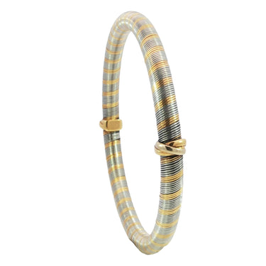 Cartier Créoles Trinity Motif Bangle Bracelet 18K Gold & Steel