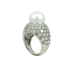 Van Cleef & Arpels Pave Diamond Pearl Dome Ring ~5ctw Diamond ~13.8mm Pearl