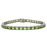 Platinum Straight Line Bracelet Peridot Art Deco Style ~17.5ctw Peridot