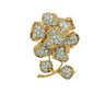 Vintage Diamond Flower Brooch French Made Pave Set 18k Yellow Gold ~5.48ctw