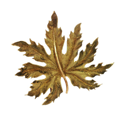 Buccellati 18K Leaf Brooch Vintage Yellow Gold