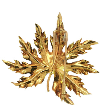Buccellati 18K Leaf Brooch Vintage Yellow Gold