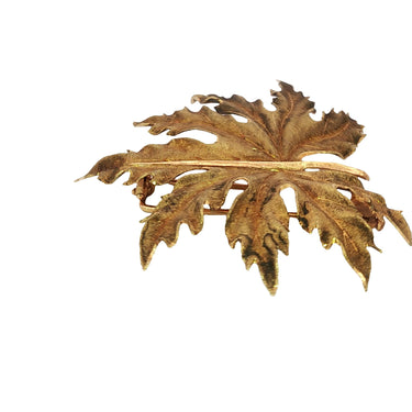 Buccellati 18K Leaf Brooch Vintage Yellow Gold