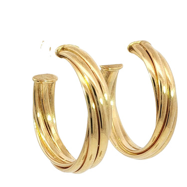 Tiffany & Co. 18K Paloma Picasso Melody Hoop Earrings Yellow Gold