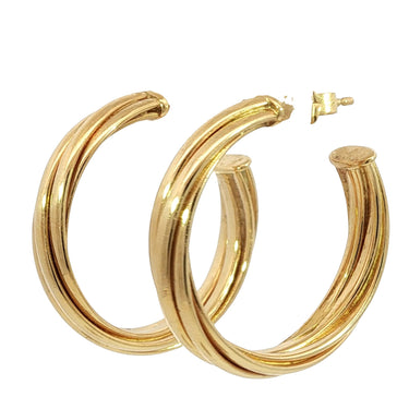 Tiffany & Co. 18K Paloma Picasso Melody Hoop Earrings Yellow Gold