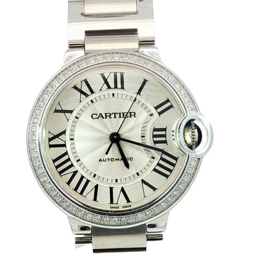 Cartier Ballon Bleu Diamond Bezel Automatic Watch 36MM Ref 4372