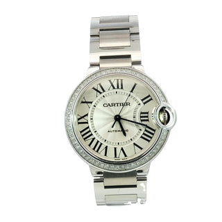 Cartier Ballon Bleu Diamond Bezel Automatic Watch 36MM Ref 4372
