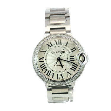 Cartier Ballon Bleu Diamond Bezel Automatic Watch 36MM Ref 4372