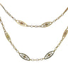 French Art Nouveau Fancy Chain Link Chain Necklace in 18 Karat YG 40 Inch Length