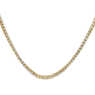 Vintage Estate Graduated Riviera Necklace with 12ctw Diamonds in 14K Yellow Gold