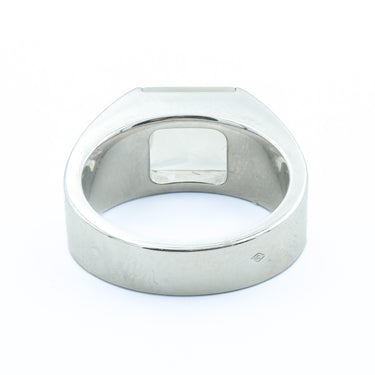 Vintage Cartier Modernist Tank Solo Moonstone Ring Size 50 18 Karat White Gold
