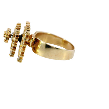 Vintage Articulated Diamond Spinner Ring 14k Yellow Gold ~1.2ctw