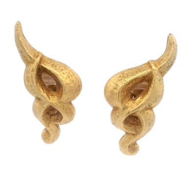 Lalaounis 1970s Angel Winged Earrings in 22 Karat Gold Clip on Earrings