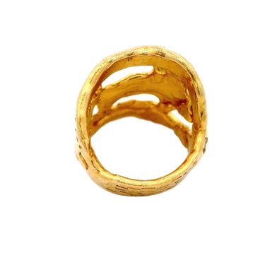 Jean Mahie Paris 1970s Abstract Creature Ring in 22 Karat Yellow Gold