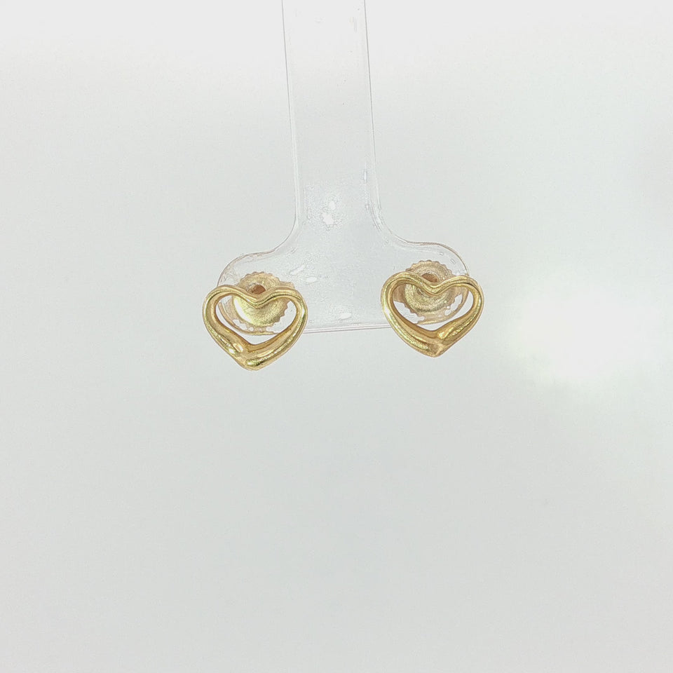 Tiffany & Co. Elsa Peretti Open Heart Stud Earrings in 18K Yellow Gold