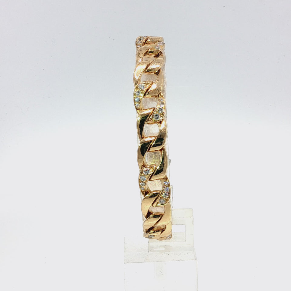 Cartier Paris Diamond Link Bracelet Georges L’Enfant 18K Yellow Gold 1970s