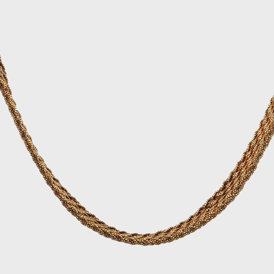 Yuri Ichihashi Micro Braided Choker Necklace Made in 18K Yellow Gold