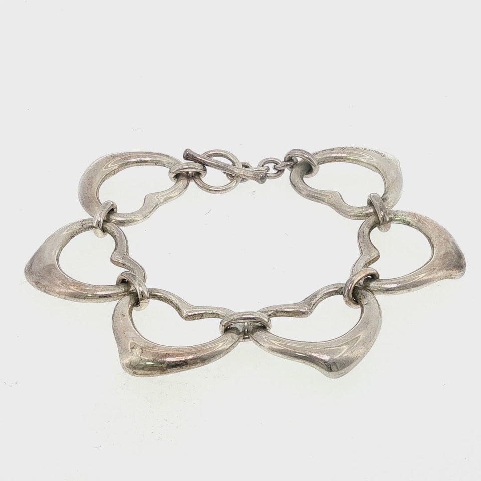 Tiffany & Co. Elsa Peretti Open Heart Bracelet Sterling Silver