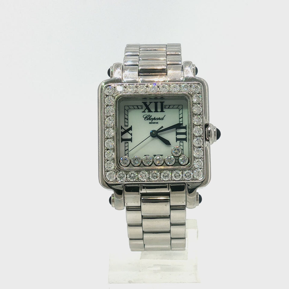 Chopard Diamond Happy Sport Watch Ref 27/8349-23 27mm Quartz Stainless Steel