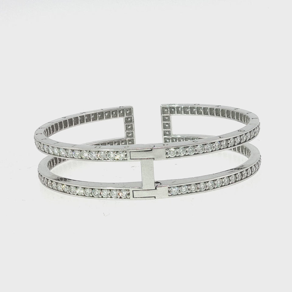 Paul Morelli Diamond Cuff Bracelet 18K White Gold ~6.4ctw