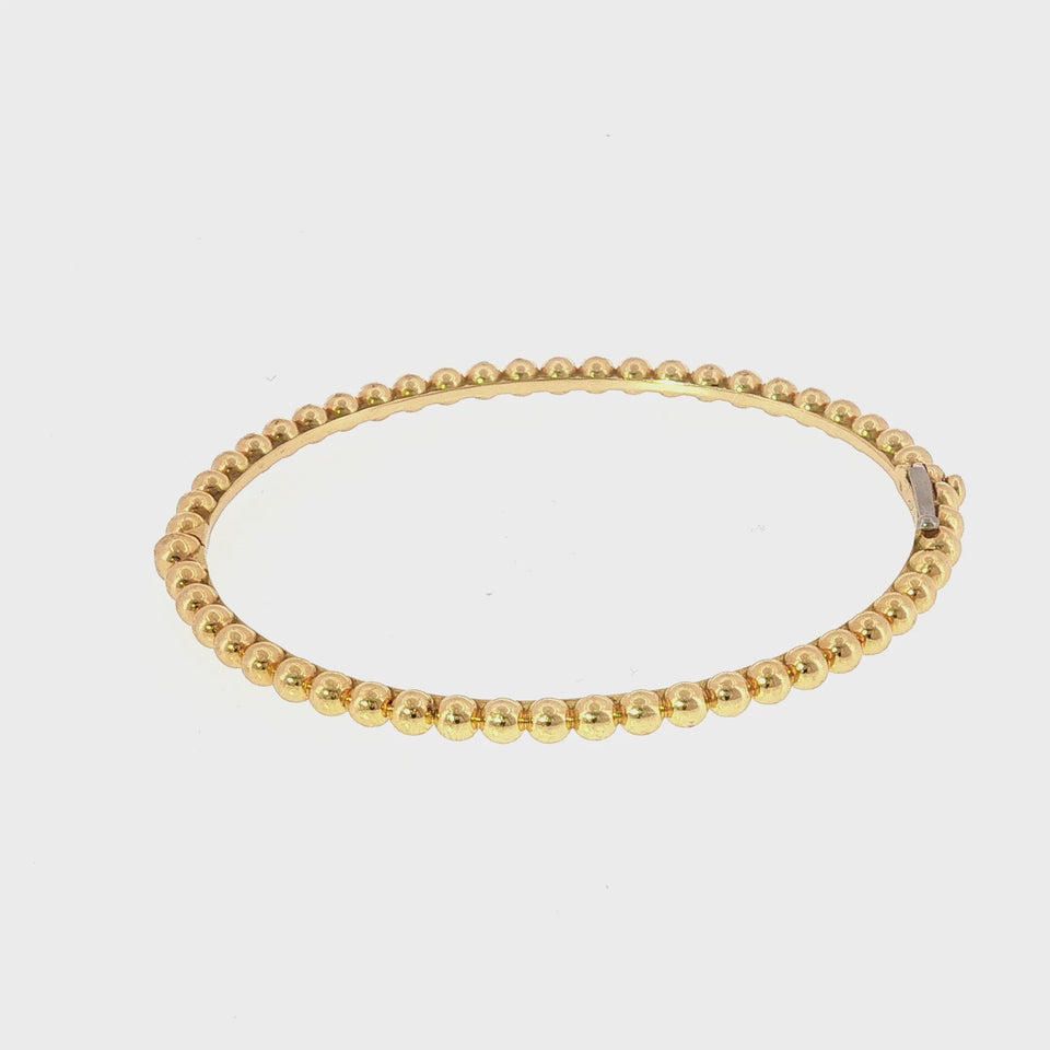 Van Cleef & Arpels Perlèe Pearls of Gold Bangle Bracelet 18K Yellow Gold