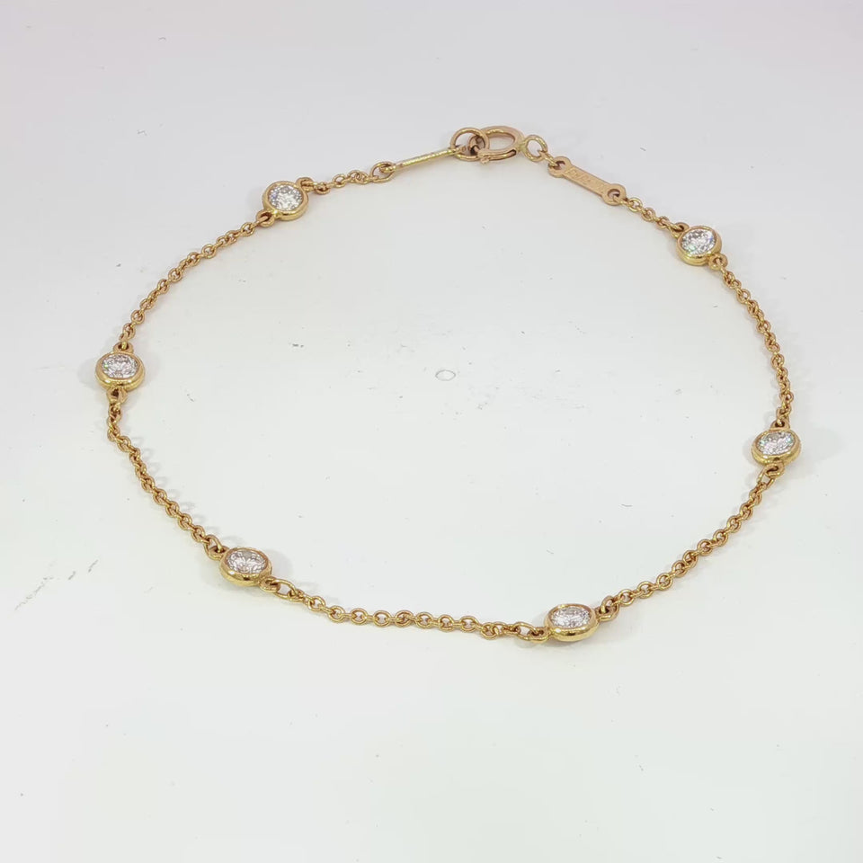Tiffany & Co. Elsa Peretti Yellow Gold Diamond by the Yard Bracelet 18K