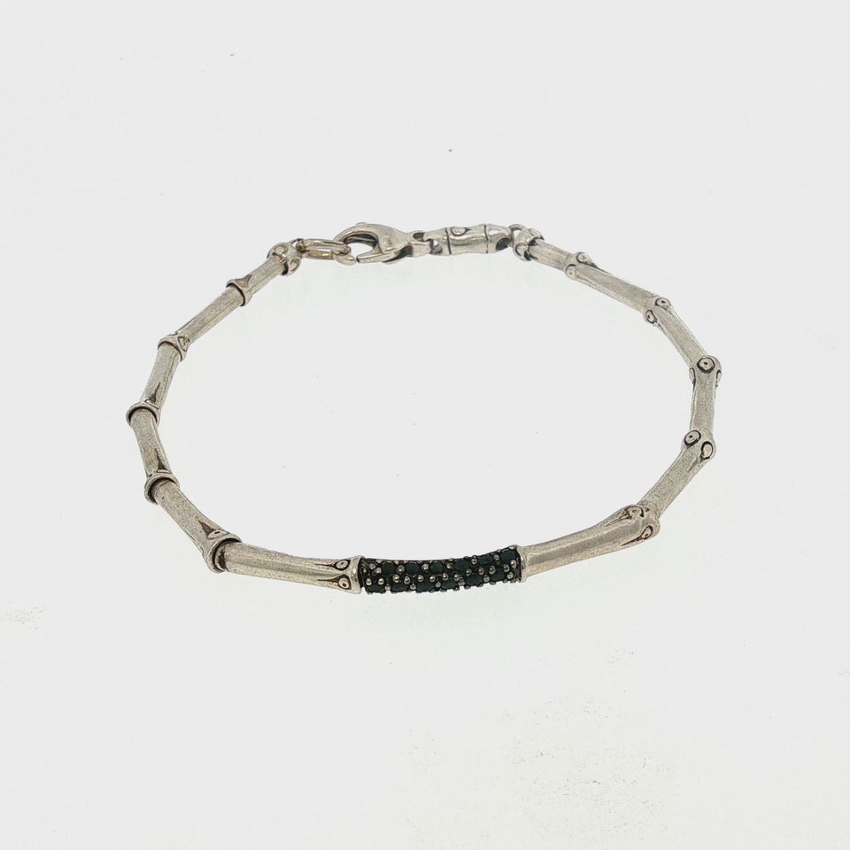 John Hardy Bamboo Bracelet Black Sapphire in Sterling Silver