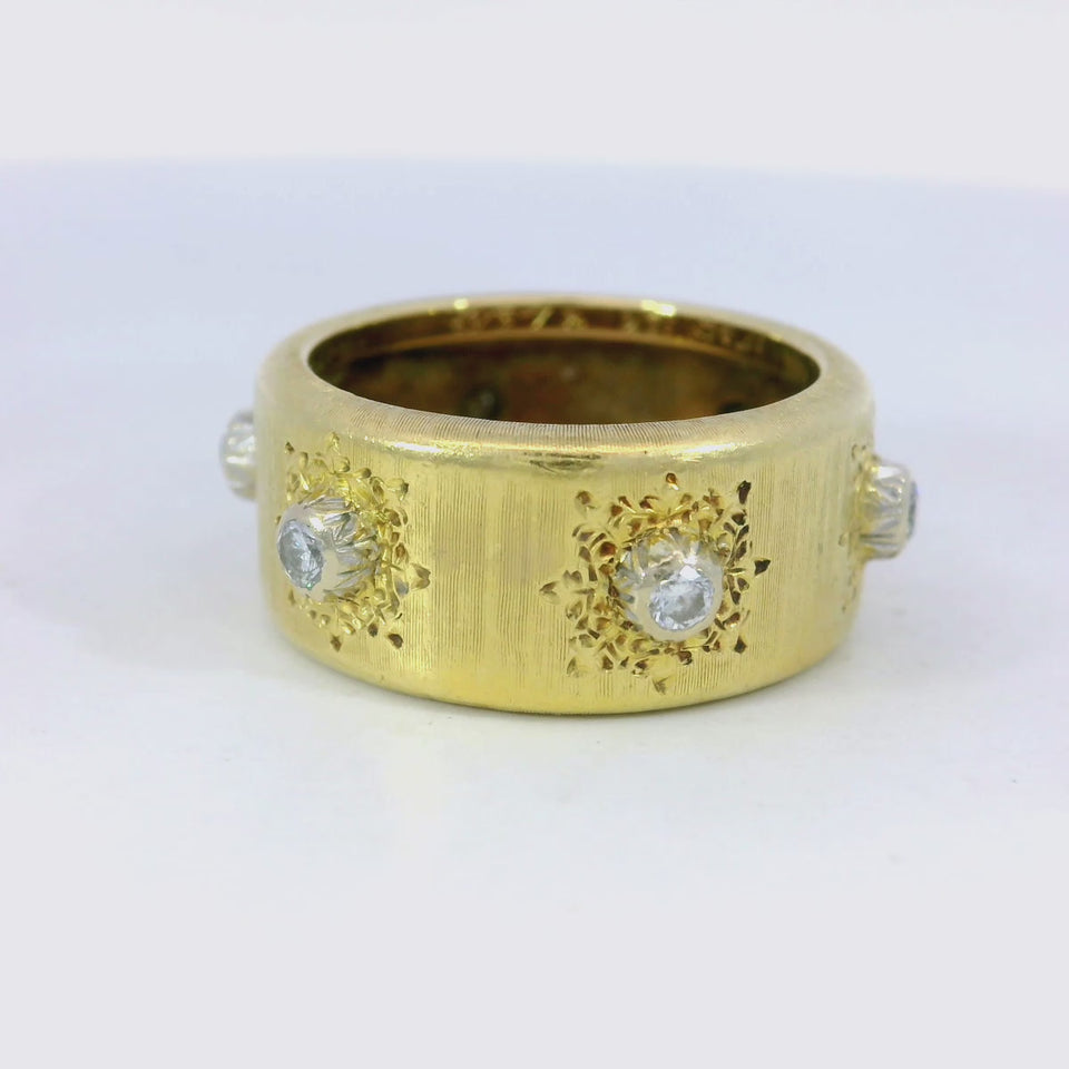 Buccellati Macri Diamond Ring by Gianmaria Buccellati 18K Yellow Gold Sz 4.5