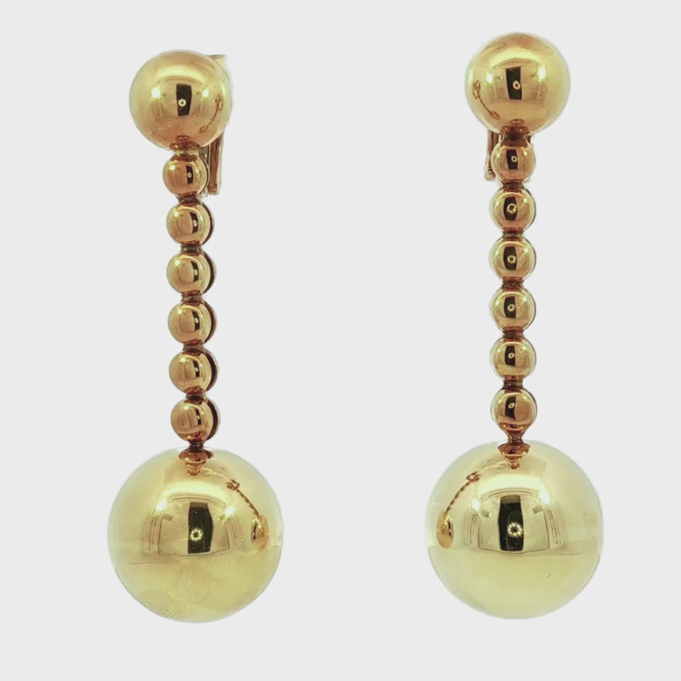 De Grisogono Boule Earrings 18K Yellow Gold Bead Dangle Earrings