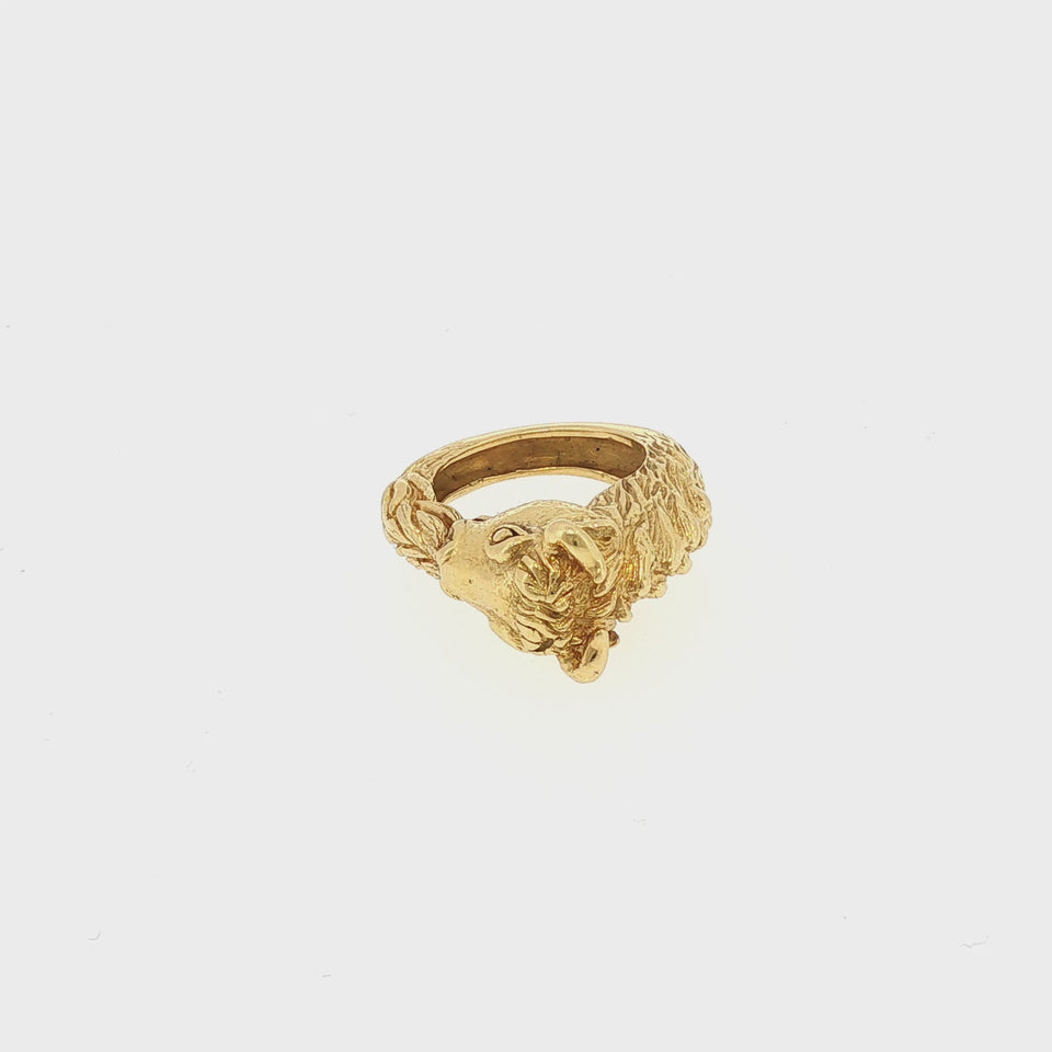 David Webb Taurus Bull Ring 18K Yellow Gold